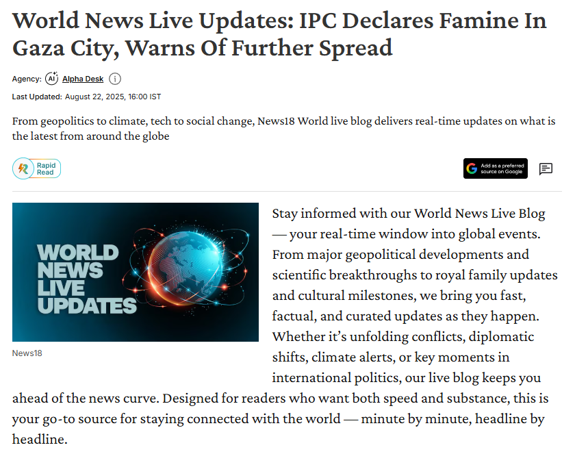 thecryptopulsee's tweet photo. 🚨 IPC declares famine in Gaza City, warning of further spread. 

Global attention shifts to urgent humanitarian needs. 

#WorldNews #Gaza #HumanitarianCrisis #GlobalUpdates #BreakingNews #FamineAlert #CrisisResponse #TheCryptoPluse https://t.co/C7Uly7qkiN