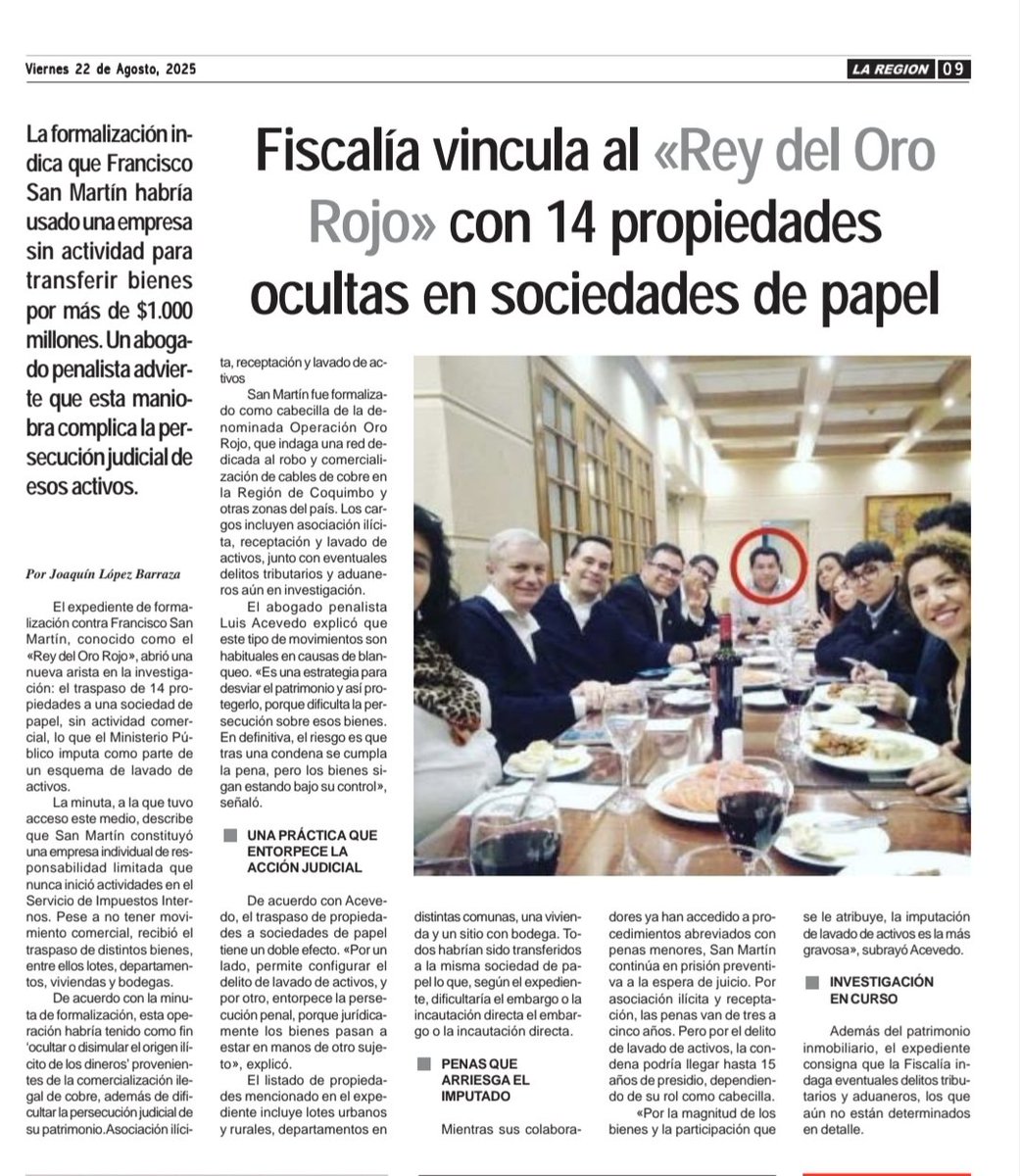 El exdirigente republicano conocido como el "Rey del Cobre" traspasó 14 propiedades a sociedad limitada y así no perder la tremenda fortuna que amasó con el robo de cables.
Para perseguir al crimen organizado y sus millones, hay que levantar el secreto bancario