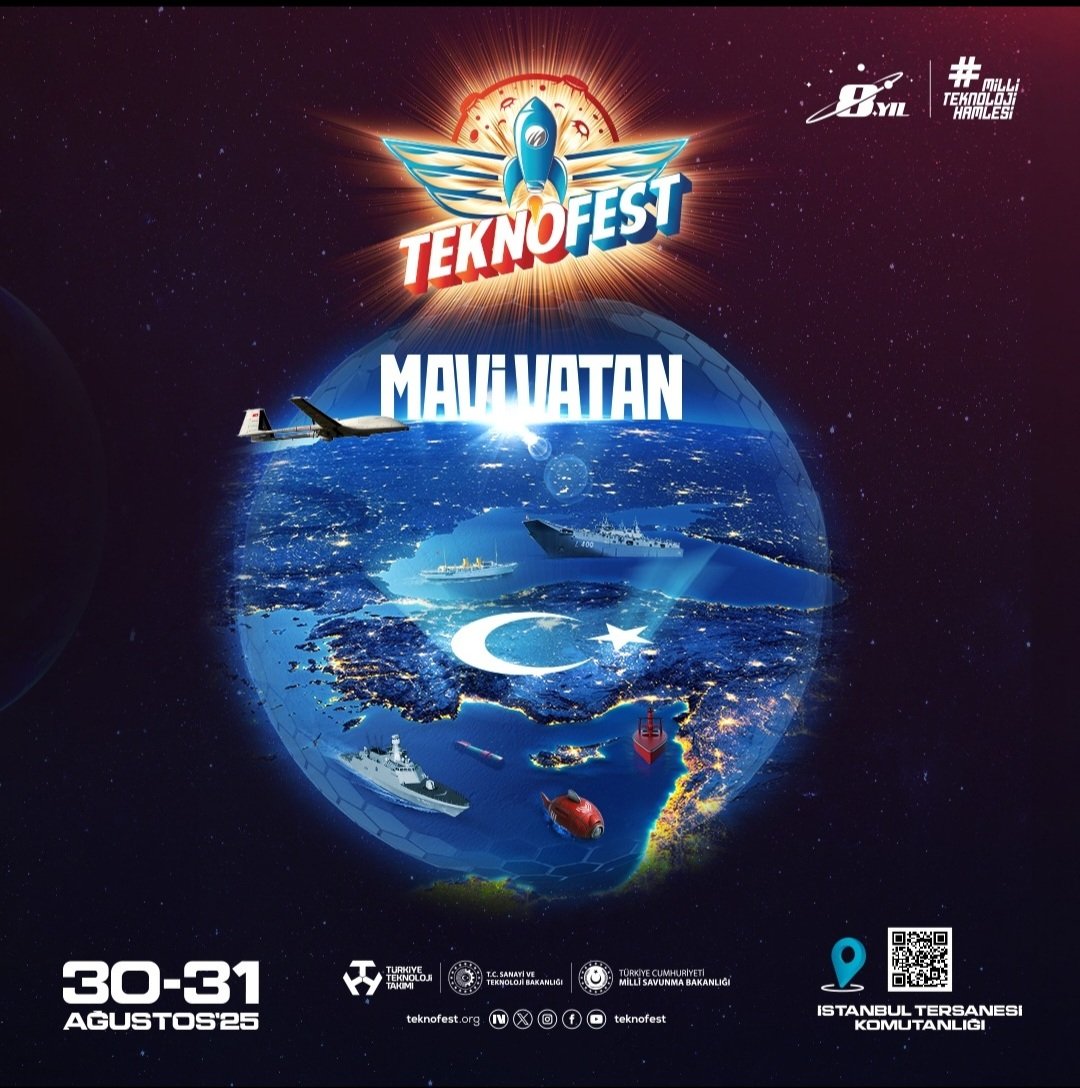 gd_halk's tweet photo. Denizcilik ve su altı teknolojileri temasında düzenlenen TEKNOFEST Mavi Vatan;30-31 Ağustos 2025 tarihlerinde İstanbul Tersanesi Komutanlığı’nda sizleri bekliyor! 
Detaylı bilgi için: https://t.co/IY3dLmH5Xb
@TCKulturTurizm https://t.co/VbP0o0P5SI