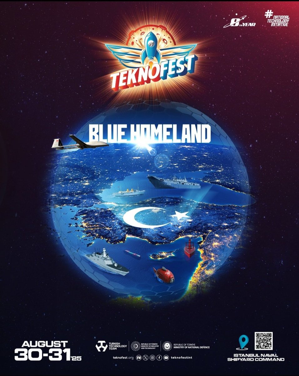 Denizcilik ve su altı teknolojileri temasında düzenlenen TEKNOFEST Mavi Vatan;30-31 Ağustos 2025 tarihlerinde İstanbul Tersanesi Komutanlığı’nda sizleri bekliyor! 
Detaylı bilgi için: teknofest.org/tr/
<a href="/TCKulturTurizm/">T.C. Kültür ve Turizm Bakanlığı</a>