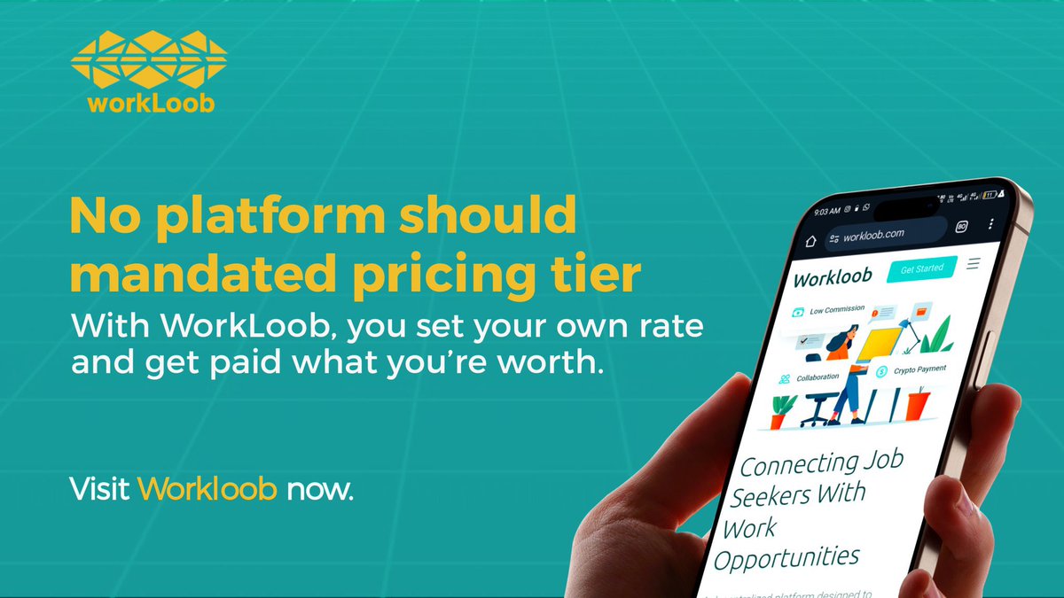 preciousFoni1's tweet photo. ๐ Why let platforms decide your worth?
With WorkLoob, you set your own rate, earn in crypto ๐ธ, and take control of your freelance journey.
No limits. No middlemen. Just you, your skills & global opportunities ๐.
๐ฅ Be early. Join the movement.
#WorkLoob #freelancer #Web3 https://t.co/32VdantFrS