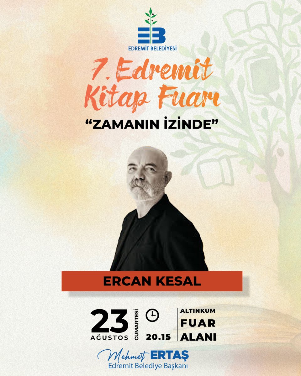 EdremitBelediye's tweet photo. ✒️ #7EKF’de gerçekleştireceği söyleşide sevenleriyle buluşacak olan Oyuncu, Yazar @KesalErcan, yaşadıklarını ve hayatına dair önemli notları “Zamanın İzinde” adlı söyleşisinde sizlerle paylaşacak.
Herkesi bekliyoruz ☺️
🖇 23 Ağustos Cumartesi | 20.15
📍 Altınkum Fuar Alanı https://t.co/kDzVIbWyUq
