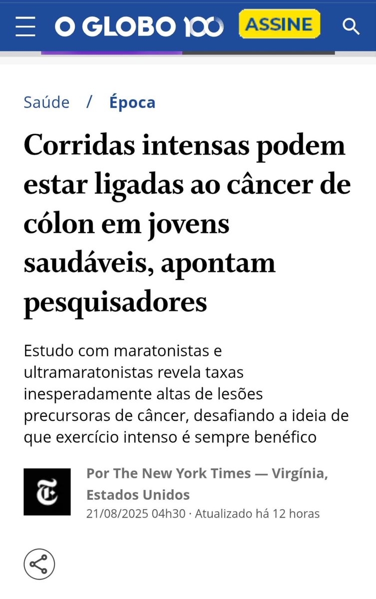DAntireds's tweet photo. O pessoal entupiu o rabo de "vacina" genetica mRNA sem saber que porra estava sendo injetado no corpo dele 3,4,5 vezes. Agora, a imprensa que quase que obrigou as pessoas a tomar o experimento genético, fala que correr causa câncer. https://t.co/GGogv5BODQ