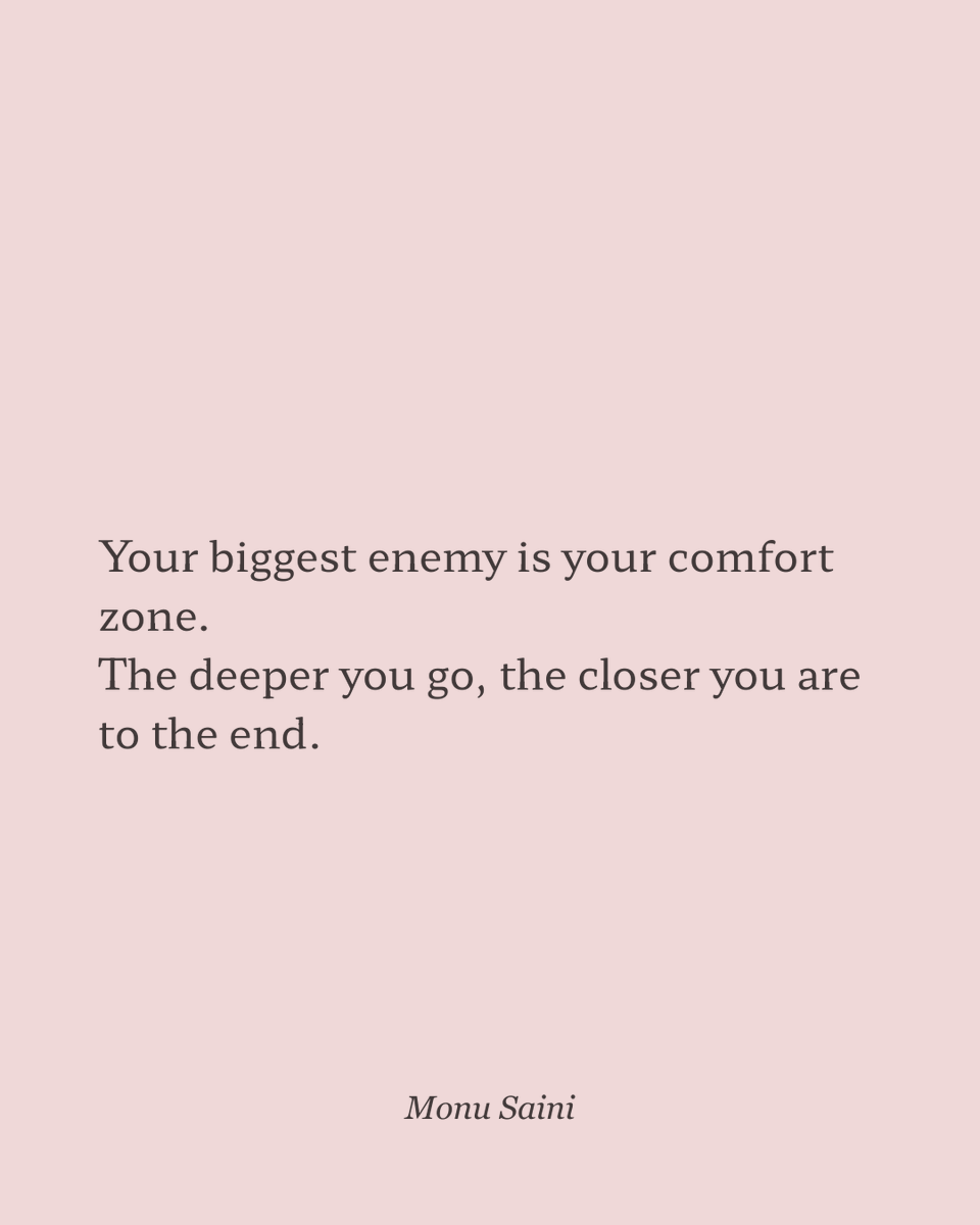 MonuSai9's tweet photo. Your biggest enemy is your comfort zone.

The deeper you go, the closer you are to the end.

Comfort = slow death
Challenge = real life

Growth lives outside your comfort zone.

Exit before it becomes your coffin.

#ComfortZone #Enemy #Growth #Challenge https://t.co/ZTMwYJw0Wg
