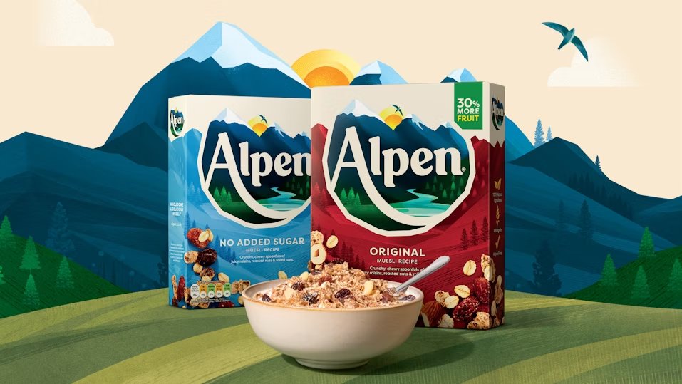 Handsome_Frank's tweet photo. Alpen, the UK’s beloved muesli brand, gets a stunning makeover thanks to illustrator @kerinjo and creative agency @BrandOpus.

Lush Alpine landscapes, rivers and sunrise glows bring a sense of adventure to your breakfast bowl.

https://t.co/zVppdmOr7U https://t.co/fjjJsei3VL