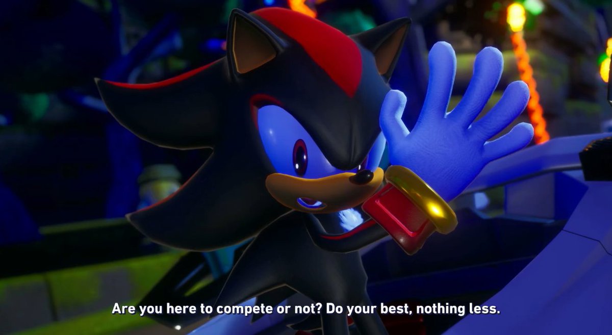 soniccitynet's tweet image. ☁️🐰 Shadow gives Cream a stern pep talk as they face off in Luminous Forest from #SonicForces!

#SonicNews | #SonicRacingCrossWorlds