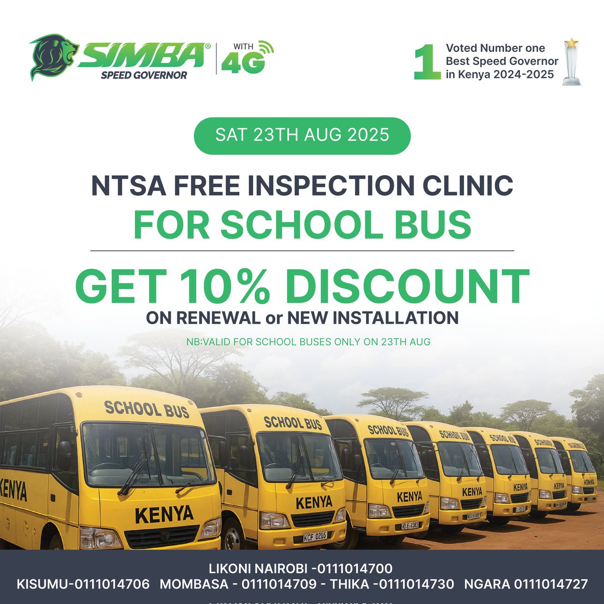 mbetsa_morris's tweet photo. Offer available only for school buses on 23rd August. Give us a call now. Usichelewe
#NumeralIoT #RoadSafety #Logistics #AwardWinner #simbaspeedgovernor https://t.co/FvYAnIrc97