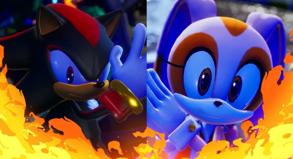 soniccitynet's tweet image. ☁️🐰 Shadow gives Cream a stern pep talk as they face off in Luminous Forest from #SonicForces!

#SonicNews | #SonicRacingCrossWorlds