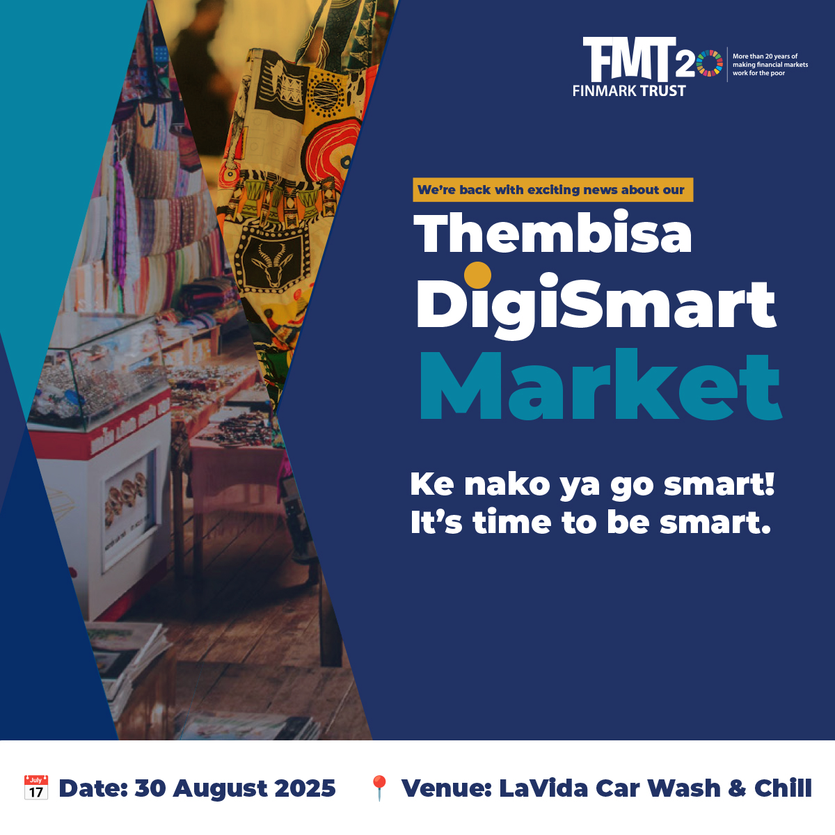 This weekend, 10 local businesses in Thembisa go fully digital at the #DigiSmart Market! 💳
FinMark Trust, supported by <a href="/TheWorldBank/">Money Maker</a> &amp; <a href="/SECO_CH/">SECO</a>, proudly sponsors this second #cashlessmarket at La Vida Car Wash.
Support local and see digital payments in action!

#InclusiveEconomy