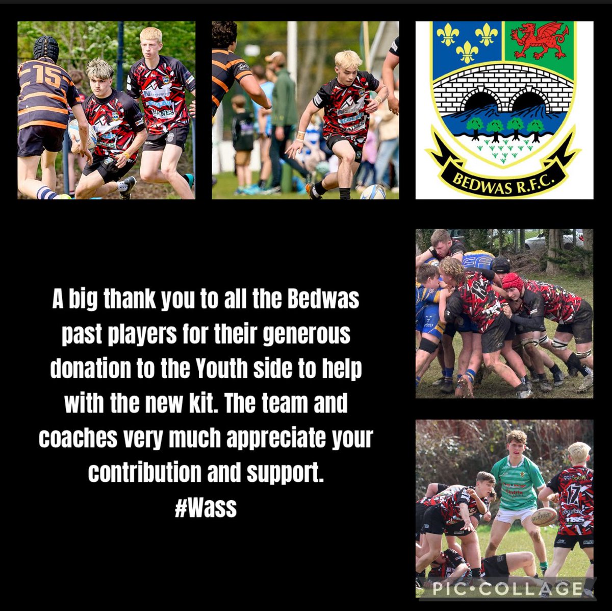 Bedwas RFC Youth (@bedwasyouthrfc) on Twitter photo So grateful to all the past players who have kindly donated their hard earned funds to help the new Youth side set up this year. 
Thank you all for your support, it means so much to the boys and to the club. 
#wassyouth. So grateful to all the past players who have kindly donated their hard earned funds to help the new Youth side set up this year. 
Thank you all for your support, it means so much to the boys and to the club. 
#wassyouth.