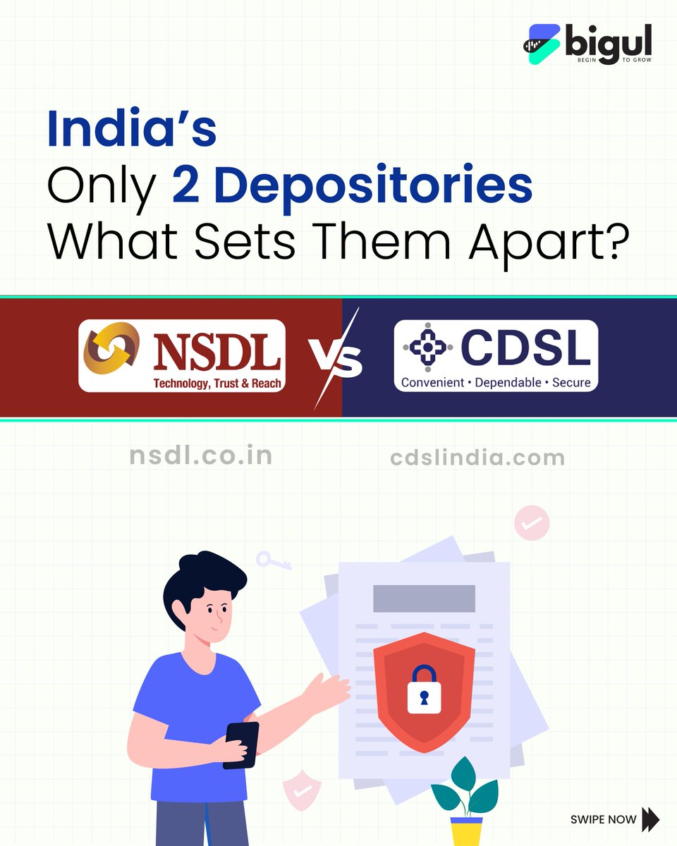 Bigul_trading's tweet photo. NSDL or CDSL - which depository wins? Both started in the 90s, both are profitable, but serve different strengths.
The numbers tell an interesting story!
#StockMarket #Investing #NSDL #CDSL #FinancialEducation #MarketAnalysis #DepositoryServices #Bigul https://t.co/GaW5dESpra