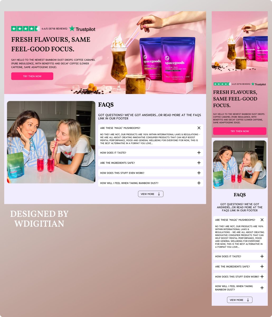 wdigitian's tweet image. 🖌️ Designed this Hero + FAQ landing page in Figma 🚀
✨ Trust-focused hero
✨ FAQ with See More toggle
➡️ Next: building in Replo
👉 Available for @figma  design + @replohq  development
#Replo #figmacomponents  #shopifyexperts  #ecommercetruth