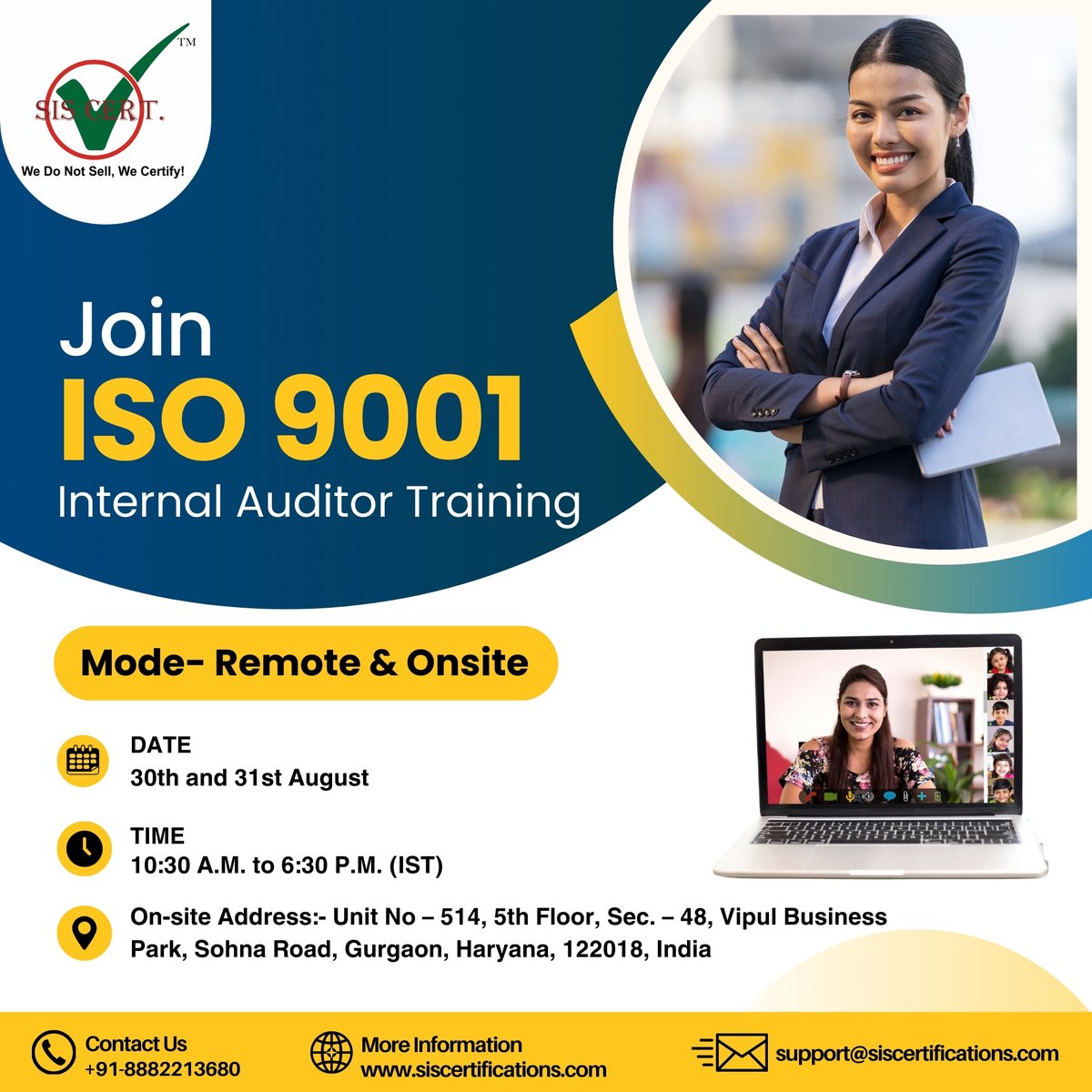 siscert's tweet photo. 📢Join ISO 9001 Internal Auditor Training &amp; unlock your path to quality excellence!
📞Call: 8882213680
📷Email: support@siscertifications.com
Fill this form to register - https://t.co/YiGg7vbmSd
#SISCertifications #ISO9001 #InternalAuditorTraining #QualityManagement #ISOTraining https://t.co/3cSlvSHYRA