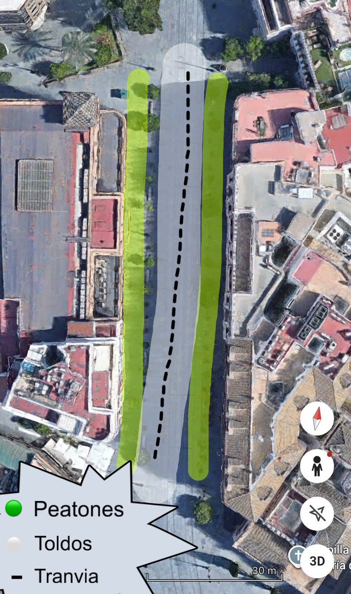 El proyecto más ambicioso de la era Orselui son unos 65m de toldos para dar sombra en la zona por la que transita el tranvía, que siga el sol por donde pasan los peatones (mayoría turistas), prácticamente a final de verano y con un coste superior a los 290.000€
