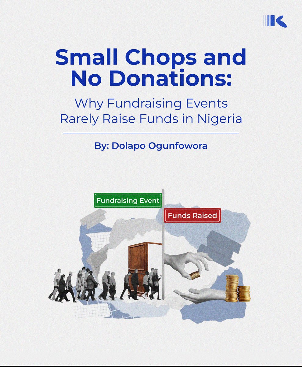 kryventafrika's tweet photo. Fundraising events in Nigeria rarely raise funds.
The hall is packed, the small chops are finished, the speeches are moving.
Then Monday morning comes… and the NGO is broke.
Why? A thread: https://t.co/o3mEgLGfZu