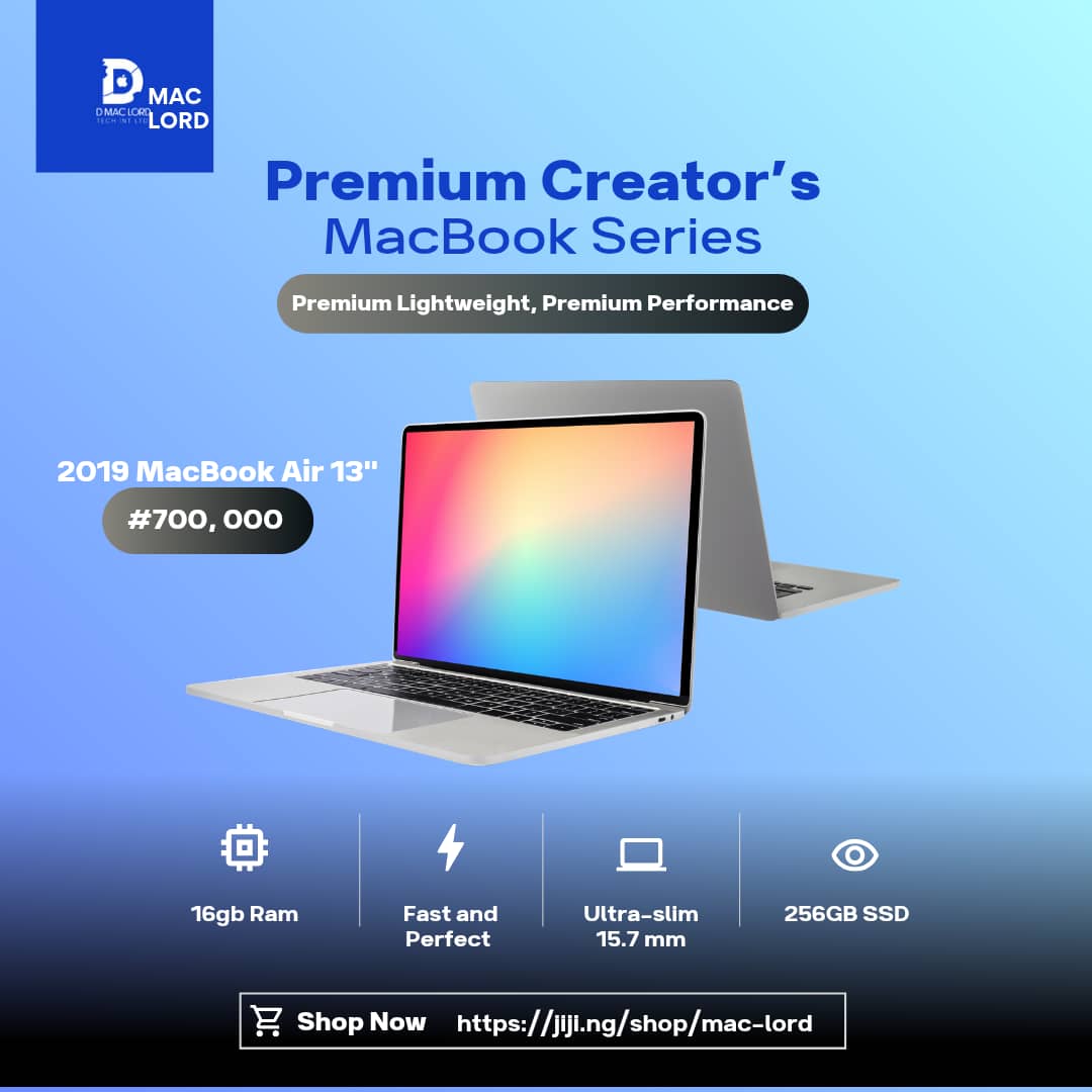 D_mac_lord's tweet photo. Unplug your plug and plug in here ππ
This 2019 MacBook Air 13β is the real deal π»β¨
β‘ 16GB RAM
β‘ 256GB SSD
β‘ Ultra-slim, super fast
All for just β¦700,000 π₯
Shop now.
#MacLord #UnplugAndPlug #ApplePlug https://t.co/yq1kFFgItF