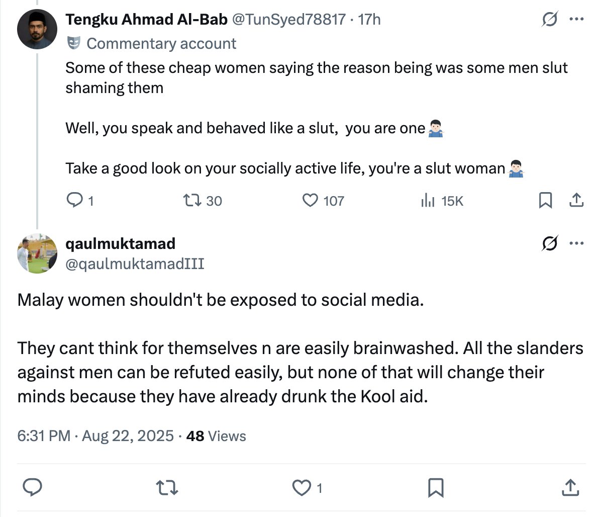 "All modern Malay women hate Malay men because social media is brainwashing them to hate men"

"Lelaki Melayu" di media sosial: