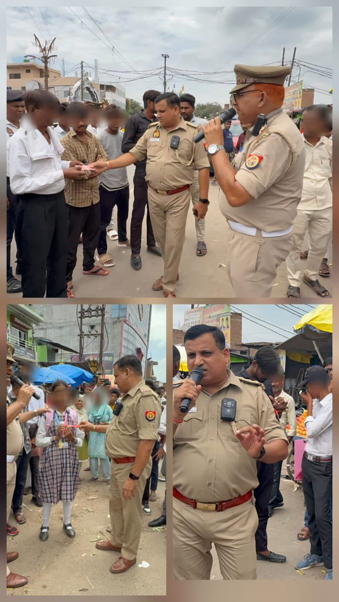 TrafficKannauj's tweet photo. पुलिस अधीक्षक कन्नौज के निर्देशन में प्रभारी निरीक्षक यातायात एवं अन्य यातायात पुलिस कर्मियों के द्वारा तिर्वा क़स्बे में गांधी चौराहे पर टैंपो/ऑटो एवं ई रिक्शा चालकों को यातायात नियमों के प्रति जागरूक किया तथा आवश्यक दिशा निर्देश दिये गए । https://t.co/WTnnIg8zIA