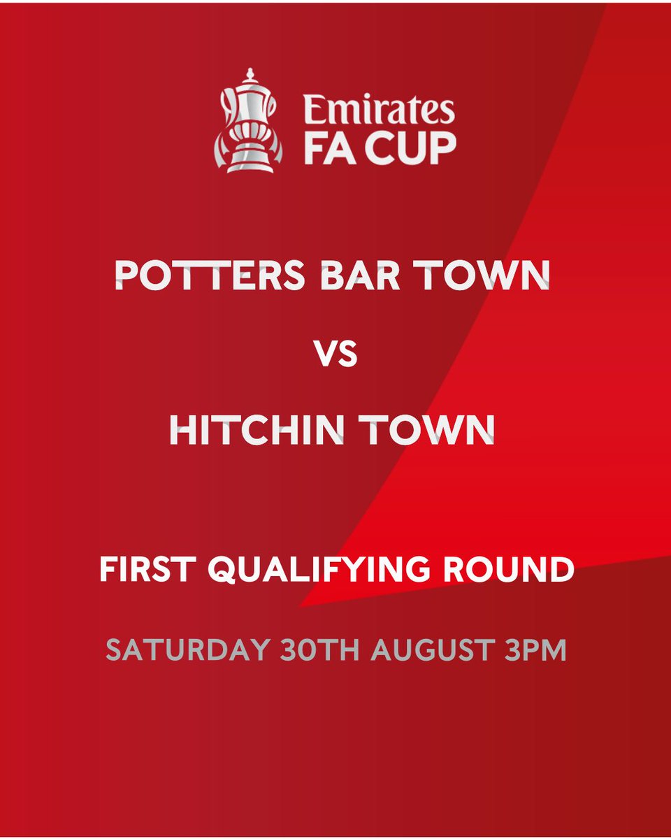 Full details of our <a href="/EmiratesFACup/">Emirates FA Cup</a> First Round Qualifying Round match away at <a href="/pbtfc/">Potters Bar Town FC</a> can now be found here:

🔗 pitchero.com/clubs/pottersb…