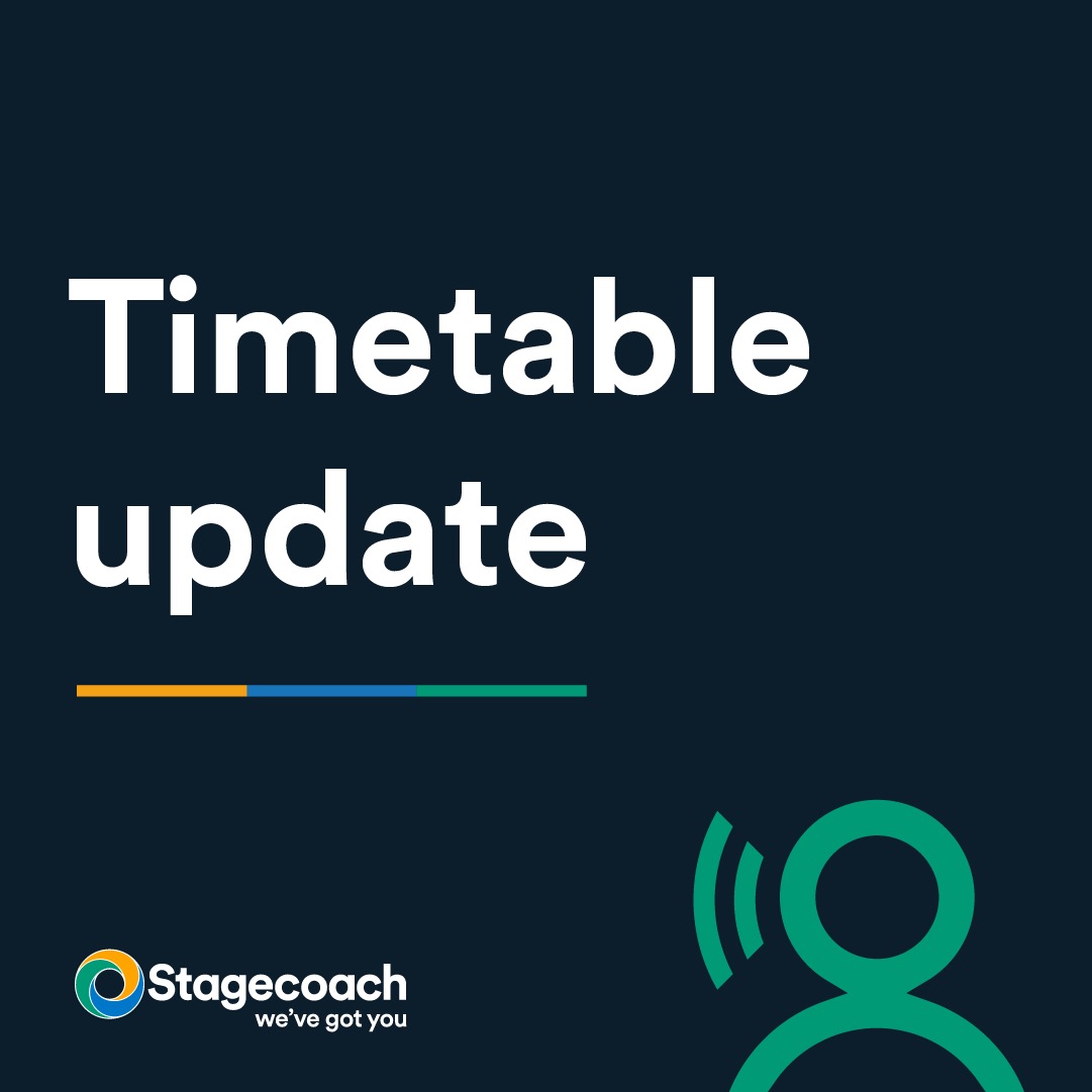 On the 31st August we’re making some timetable changes across our network. Please visit here: stge.co/4fDHdGh