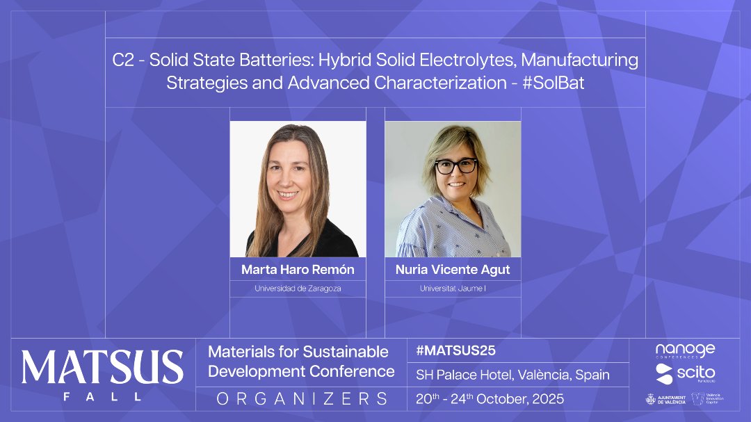 nanoGeConferences (@nanoge_conf) on Twitter photo 🟣Explore from the design of new materials for solid electrodes and electrolytes to novel processing and manufacturing techniques of solid-state batteries components at #MATSUS25 <a href="/nanoGe_Conf/">nanoGeConferences</a>
📍València,Spain
🗓️20-24 October 2025
🔗Send a poster abstract:nanoge.org/MATSUSFall25/h… 🟣Explore from the design of new materials for solid electrodes and electrolytes to novel processing and manufacturing techniques of solid-state batteries components at #MATSUS25 <a href="/nanoGe_Conf/">nanoGeConferences</a>
📍València,Spain
🗓️20-24 October 2025
🔗Send a poster abstract:nanoge.org/MATSUSFall25/h…