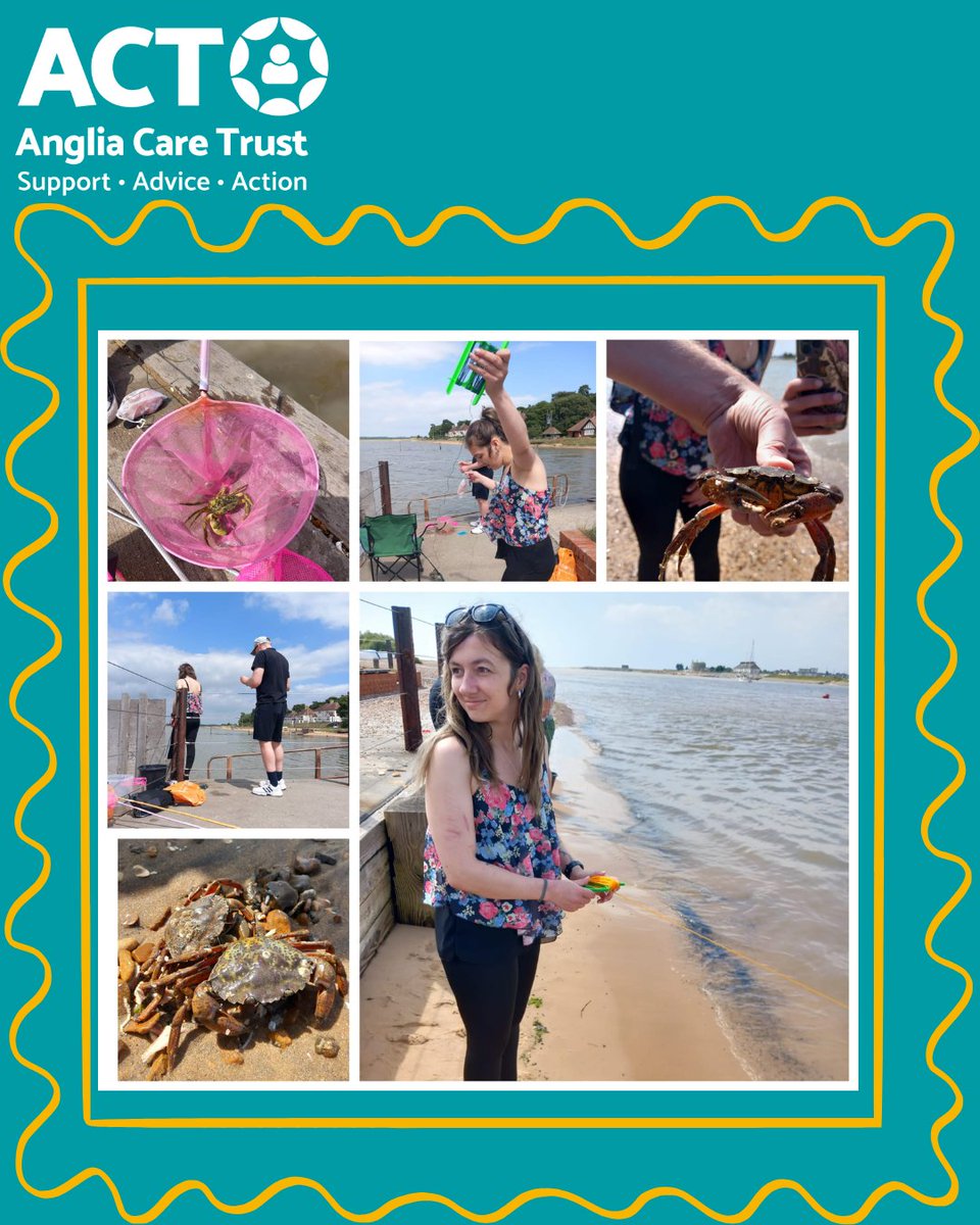 AngliaCareTrust's tweet image. From first-time crabbing at Bawdsey 🦀 to new friendships, our summer activities show how shared experiences build confidence & support wellbeing. 💙 #ServiceUserEngagement #CommunityConnectors