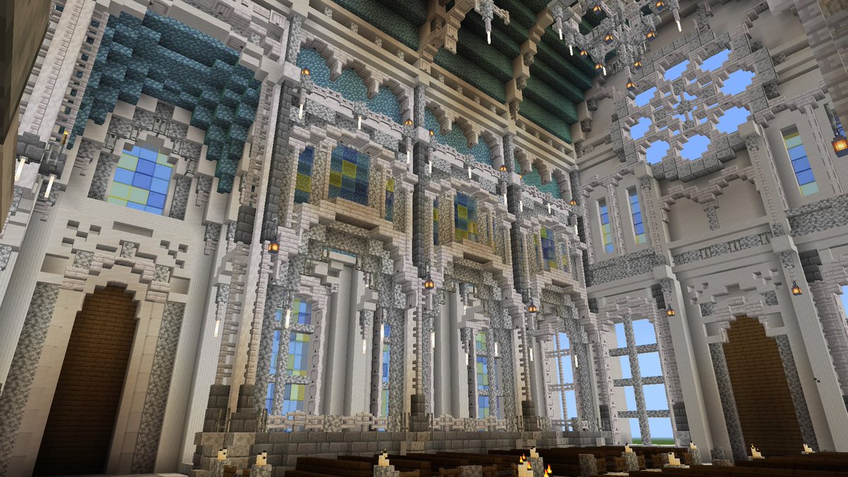～教会の内装～
(TP前提なので内装は外装より広め)

#Minecraft #Minecraftbuilds