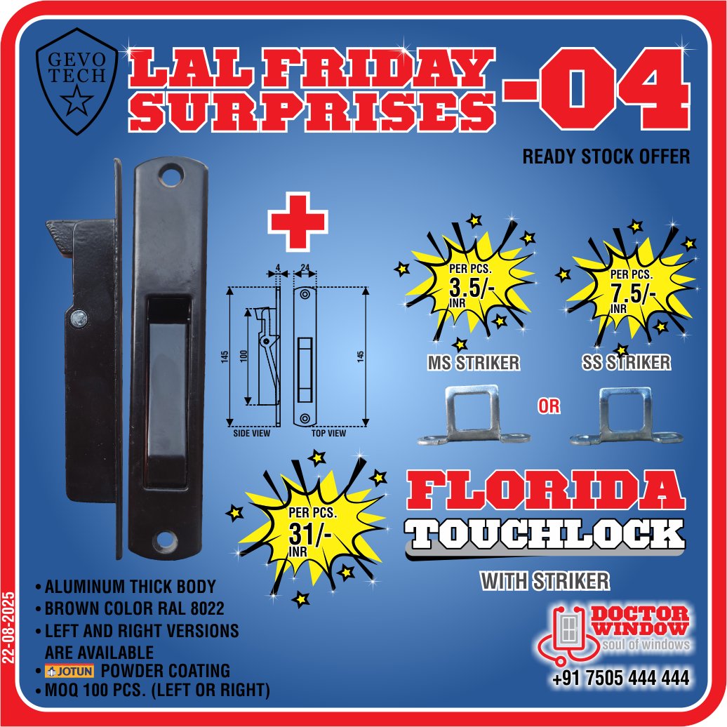 DOCTORWINDOW_IN's tweet image. GEVO TECH LOTUS JUMBO SLIDING TIKTOK HANDLE 
GEVO TECH FLORIDA TOUCHLOCK WITH STRIKER
GEVO TECH MILKWAY WINDOW ROLLER
GEVO TECH JUPITER DOOR ADJUSTABLE ROLLER PRO

#handle #premiumhandles #touchlock #windowroller #doorroller #doctorwindow #soulofwindows #door #hardware #window