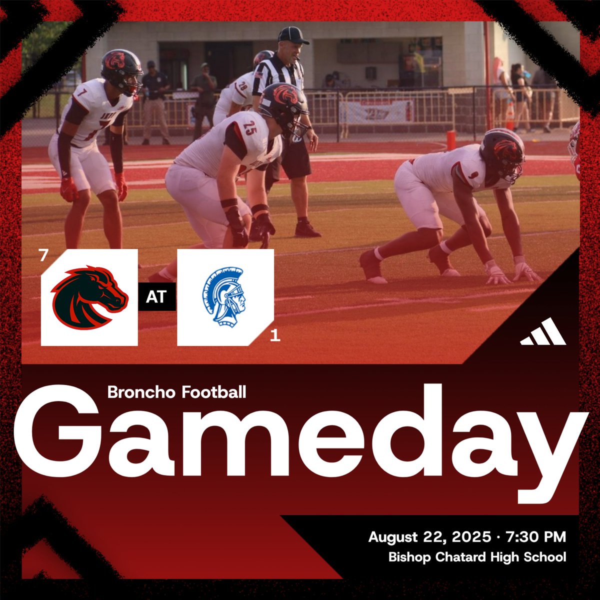Built for moments like this. Bronchos travel to 4A #1 Bishop Chatard to kickoff the season.