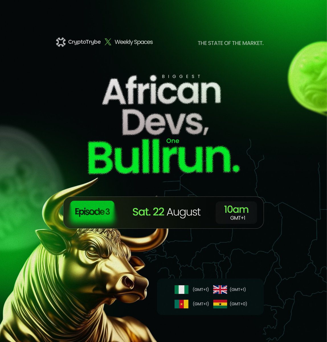 Now, we’re opening a window into the minds of African builders.

And through their eyes, we’ll see how African Devs are shaping a crypto ecosystem built not just for one Bullrun, but for generations!

This Space is about stepping into their perspective, seeing how they view