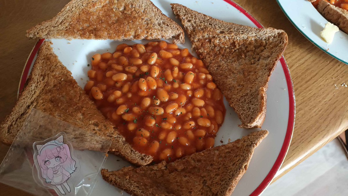 早早大家！
最近寄宿在英國朋友家！
分享一下連續吃了好幾天的
Beans on toast 
－直以為好難食
食過才知其實好好食!
好食到爆炸！超推！