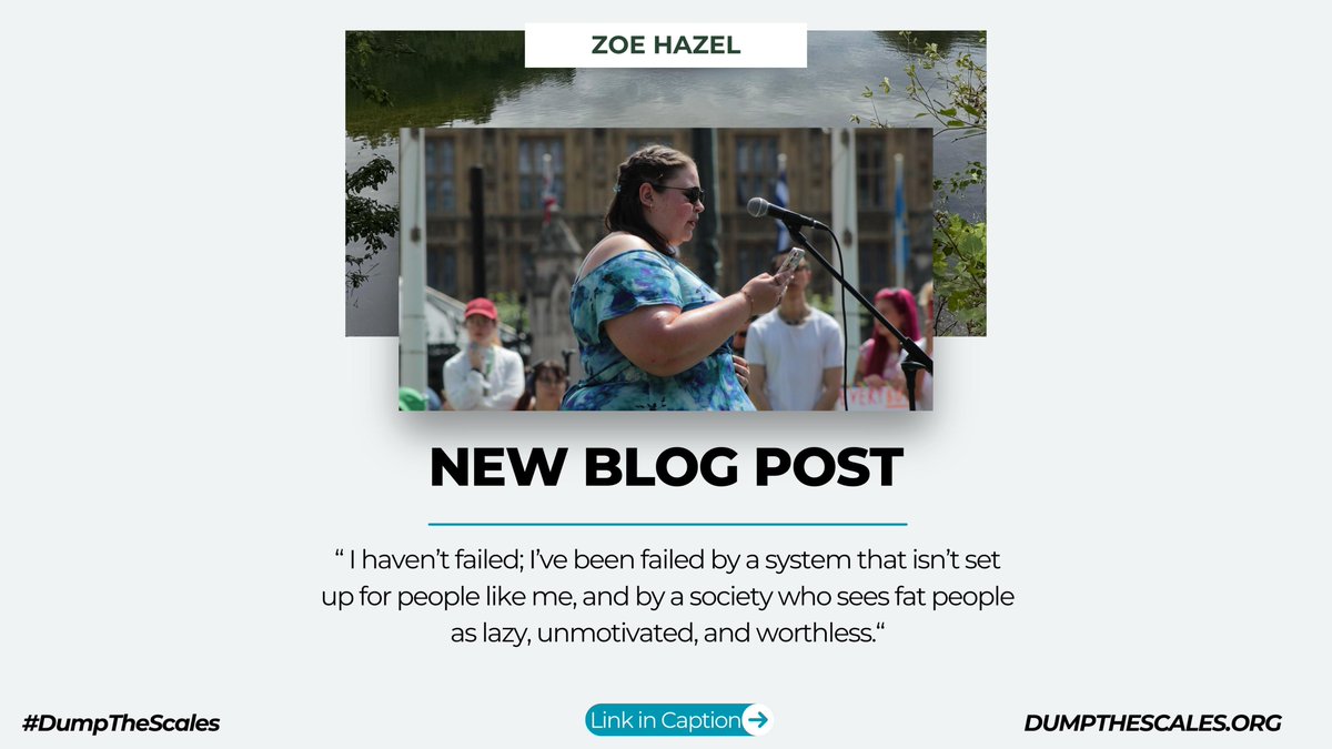 DumpTheScales's tweet image. &quot;There is no evidence that losing weight will suddenly make me ready for work, and fix the economy.&quot;

Zoe Hazel, one of our amazing campaigners has penned a blog on her experience of Binge Eating Disorder and the narrative around weight loss jabs. 

⏩dumpthescales.org/post/i-haven-t…