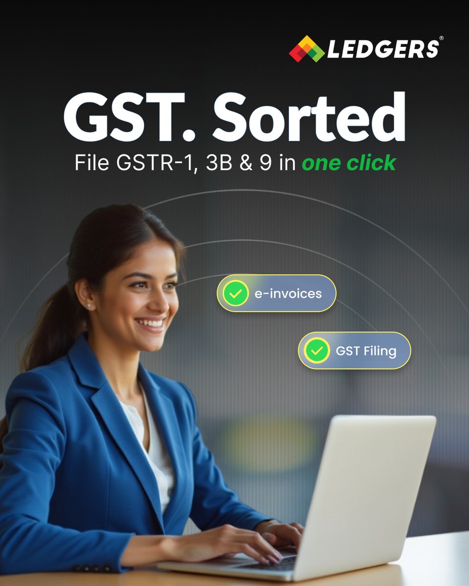 Every missed GST deadline costs you—time, money &amp; peace of mind.
With LEDGERS, filings are automated, accurate &amp; always on time.

👉 Stay compliant. Stay stress-free.
📲 Get started today at ledgers.cloud

#LEDGERS #GSTFiling #BusinessCompliance #TaxFiling #GST