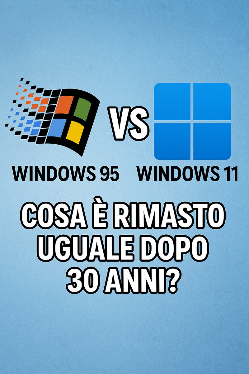 Formbit24's tweet photo. Windows 95 vs Windows 11: cosa è rimasto uguale dopo 30 anni?   💬 Tu cosa ricordi di Windows 95? E cosa ami di Windows 11?
#FormBit24 #Windows95 #Windows11
#Windows95vsWindows11 #TechNostalgia #RetroTech #30AnniDiWindows #WindowsEvolution #Microsoft https://t.co/yExaZDBCbo