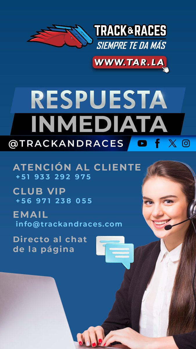 track_races's tweet photo. En https://t.co/h29QfwTRhy contamos con respuesta inmediata a nuestros clientes. 📱☑️
Y recuerda, si quieres ser parte de nuestro #ClubVip no dejes de contactarnos. 😎💪
#Trackandraces siempre te da más! 💯
#ContactosTrackandraces #TarLa #RespuestaInmediata #Pagina #Jugadas #Deportes #HipismoMundial #JuegosOnline #CasinoOnline #Maquinitas