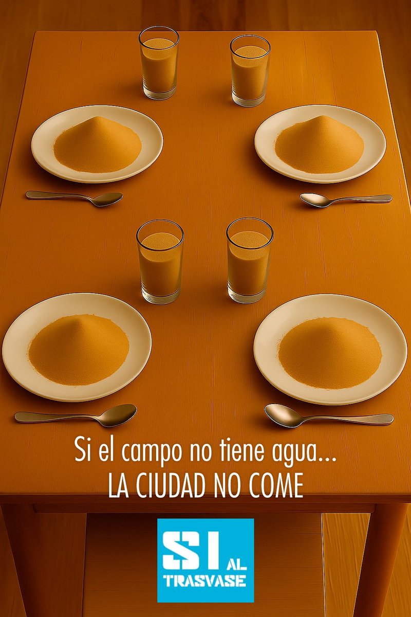 Sí, el #agua 💧 del Trasvase en #Murcia, #Alicante y #Almería hace posible el cultivo de frutas y hortalizas 🍅🥬🍊 que consumimos a diario y con las que alimentamos a millones de personas en toda #Europa.
Sin agua no hay comida. Así de claro. #SíAlTrasvase