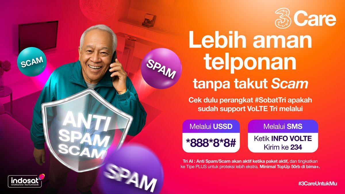 Serba serbi spam emang harus dicegah mulai dari kita nih...​
Yuk merdeka dari Scam pakai Tri AI : AntiSpam/Scam ​

#3CareUntukMu #3CareIndonesia