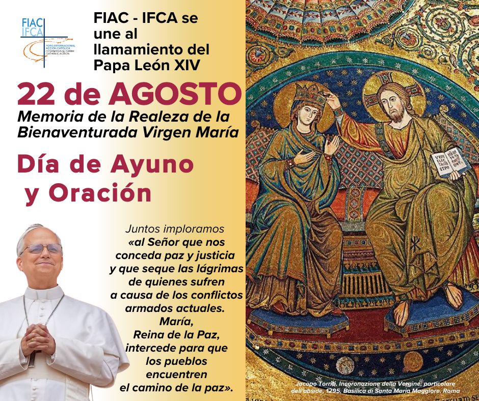 En la Festividad de Santa María Virgen y Reina, nos unimos a la Jornada de ayuno y oración por la #Paz, convocada por <a href="/Pontifex_es/">Papa León XIV</a> . <a href="/architoledo/">Archidiócesis de Toledo</a> <a href="/ACGevangelizar/">Acción Católica Gral</a>