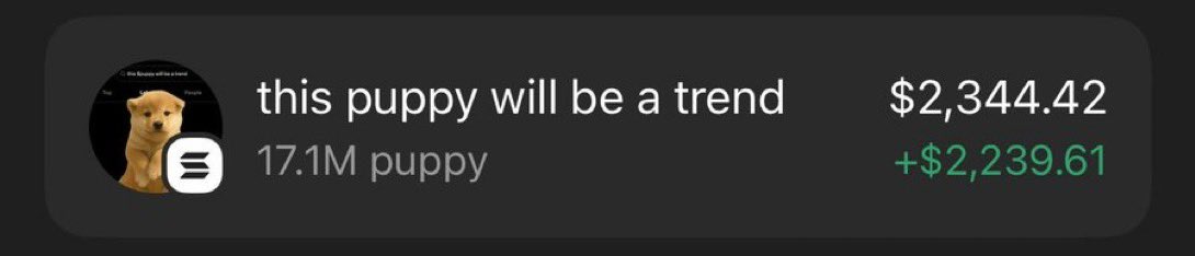 Degenjack01's tweet photo. $PUPPY is currently printing heavily on my private telegram group heavily 📊📈

CA: ixLpiDTKeXhrA1dP6s7y1teNuY2LMj4UWbyw5JFpump https://t.co/68Nj61mGuq
