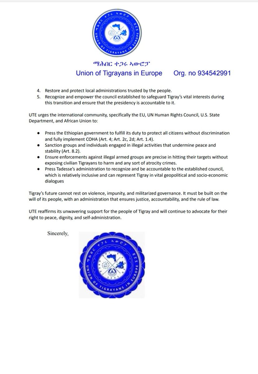TegaruEurope's tweet image. Press release on current and ongoing situation of Tigray. 
ኣብ ህልዊን እናቐፀሉ ዝመፁ ኣስጋእቲ ተግባራት ኣድሂቡ ማተኣ ዝሃቦ መግለፂ
@EUCouncilPress @EUCouncil @StateDept @USAmbUN @UNHumanRights @amnesty @hrw @_AfricanUnion