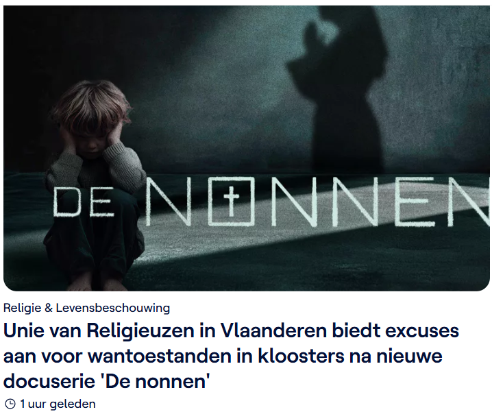 voorzitster Unie der Religieuzen reageert correct, maar illustreert - "er zijn heel veel stappen gezet" - helaas ook dat wie veel in katholieke middens vertoeft hun manier van praten over neemt #deochtend