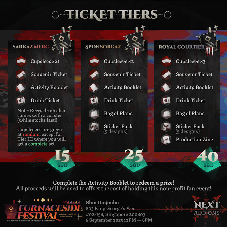 (Singapore event 🇸🇬)hiiiiiiiii tickets for this IS5 themed arknights cupsleeve event are avail! its happening on 6 september!
everyone's been working very hard to put this together 🙇♀️
🔗below
