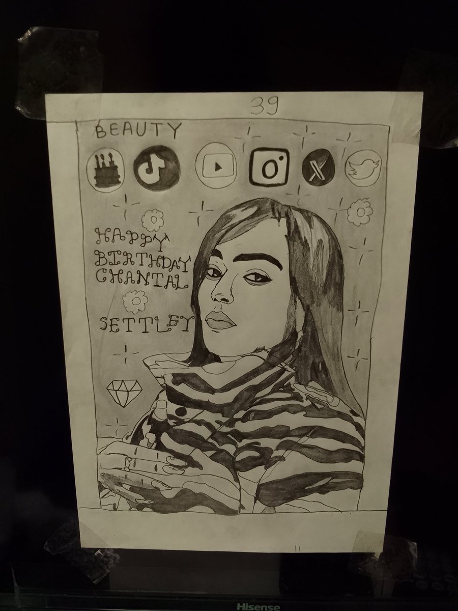 happy #39thbirthday <a href="/ChantalSettley/">Chantal Settley</a> 
May you have one🍾 amazing day.
Be gorgeous🎁🎁😘🎂🎂🍰🍰♥️💋❤️❤️‍🩹@chantalsettley 

I Said nothing 

#birthday #drawingsketch #kyknet #turkey                                                                          #