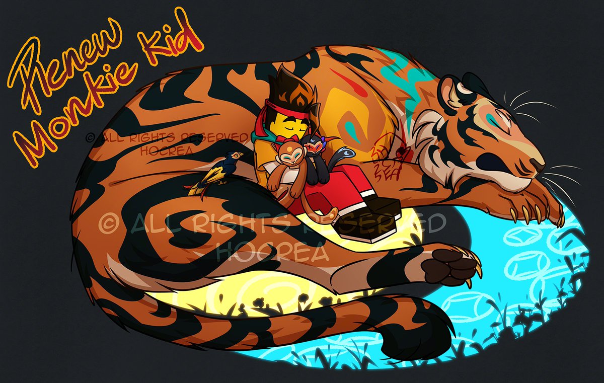 Did a proper drawing because come on man, I love this show (we need to cherish it) and ALSO I finished my thumbs (it's 11mins30 long), I'll post a small teaser for the wait
I love tigers

#RenewMonkieKid #LEGOMonkieKid #MonkieKid #lmk  #iflegohiresmeIwilldrawanimalseverywhere