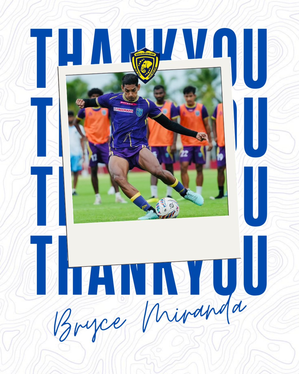 blasters_army's tweet image. Thank You Bryce, We wishing a very Best for your Future !🙌💛 
.
#Yennumoppamkbarmy #Keralablastersarmy #Keralablasters #ISL