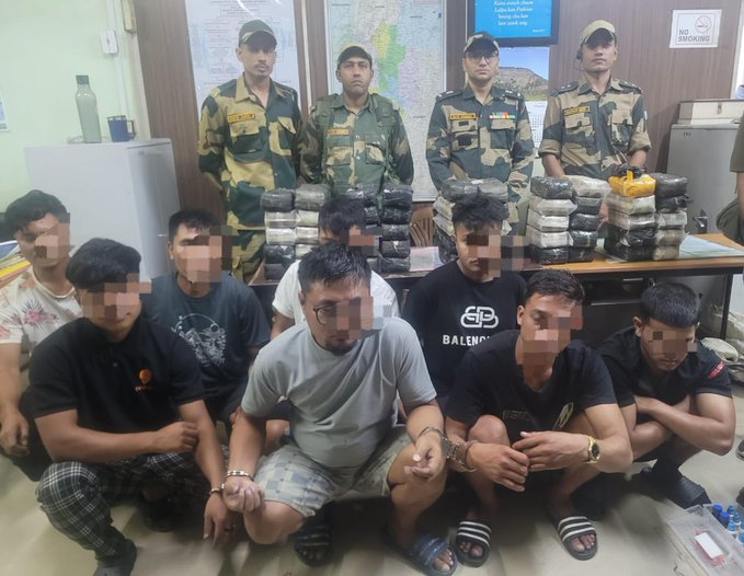 NATION FIRST (@nationfirs32832) on Twitter photo BSF SEIZED HUGE DRUGS IN MIZORAM
On 21 Aug 2025, #BSF Sector Aizawl intercepted 04 vehicles on NH-6 and seized 50 kg Meth & Heroin worth тВ╣75.82 Cr & 08 suspects apprehended. #Drugfreeindia
#SupremeCourt #рдПрдирдбреАрдП_рдХрд╛_рдирдпрд╛_рдмрд┐рд╣рд╛рд░ #BSFinMizoram #jaswinderbhalla рд╕реБрдкреНрд░реАрдо рдХреЛрд░реНрдЯ BSF SEIZED HUGE DRUGS IN MIZORAM
On 21 Aug 2025, #BSF Sector Aizawl intercepted 04 vehicles on NH-6 and seized 50 kg Meth & Heroin worth тВ╣75.82 Cr & 08 suspects apprehended. #Drugfreeindia
#SupremeCourt #рдПрдирдбреАрдП_рдХрд╛_рдирдпрд╛_рдмрд┐рд╣рд╛рд░ #BSFinMizoram #jaswinderbhalla рд╕реБрдкреНрд░реАрдо рдХреЛрд░реНрдЯ