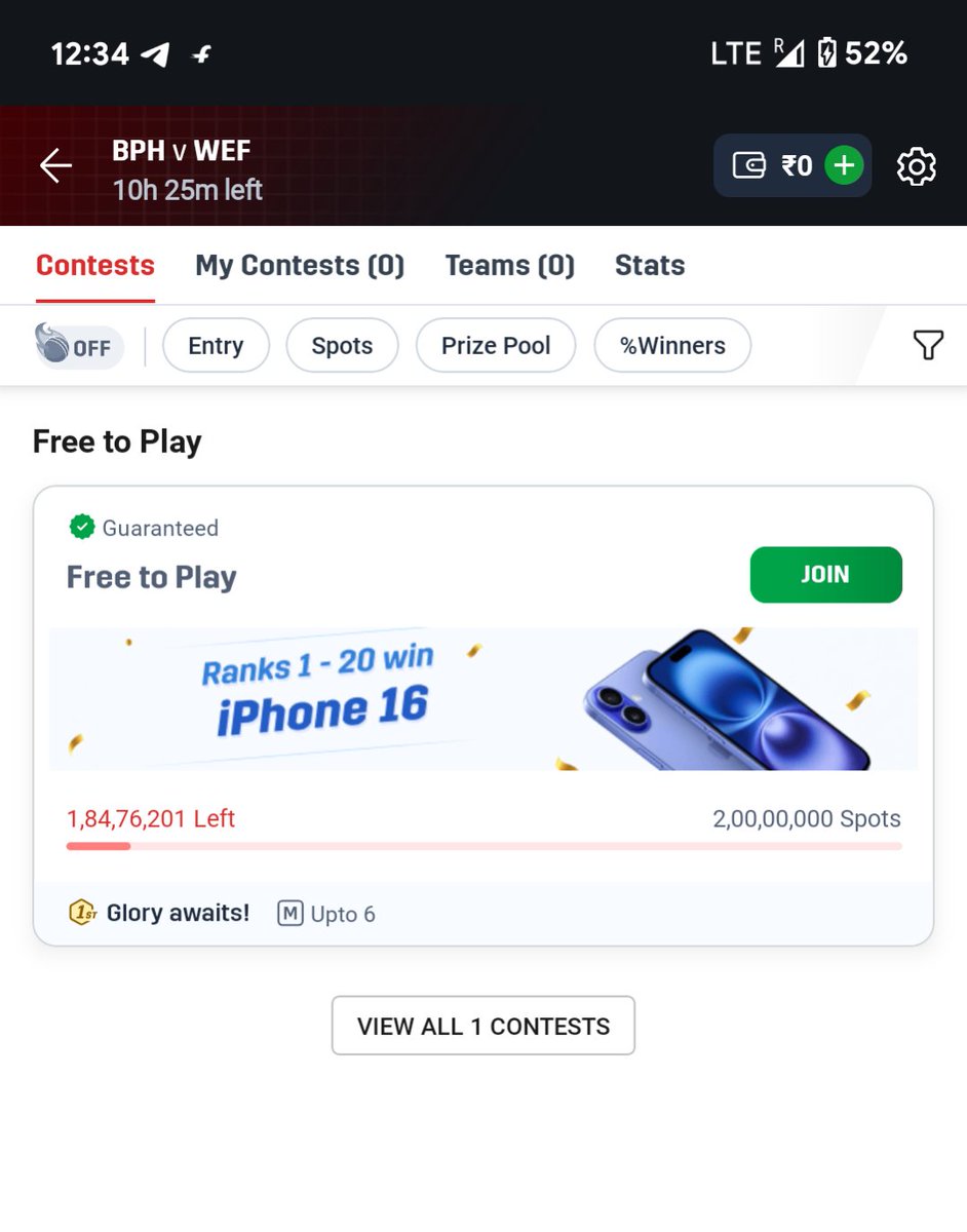 Hey_Sajan's tweet photo. 🚨 Dream11 Update 🚨
Now only FREE contests with exciting prizes! 
1. Top 20 winners get an iPhone 16
2. You can join with up to 6 teams – more chances to win!
#Dream11 #FreeContest #iPhone16 https://t.co/YpQxHqHa1C