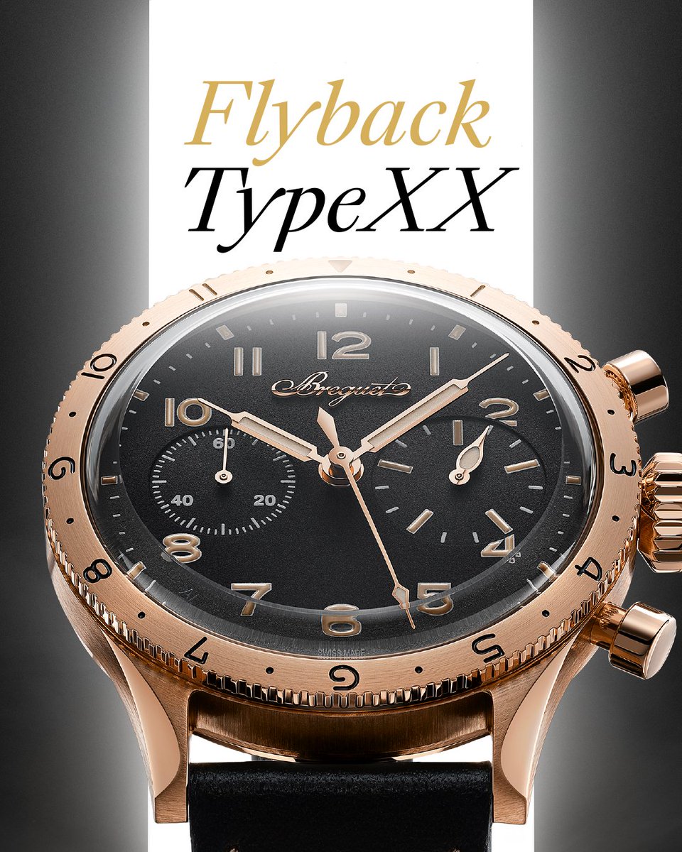 MontresBreguet's tweet image. Instantly reset and restart.
The flyback function of the Type XX lets pilots recalculate their heading with unmatched precision.
Crafted in the golden age of aviation, the Type XX remains an icon of pilot chronographs.
breguet.com/250/en/type-xx…
#Breguet250 #CraftingEmotions #TypeXX