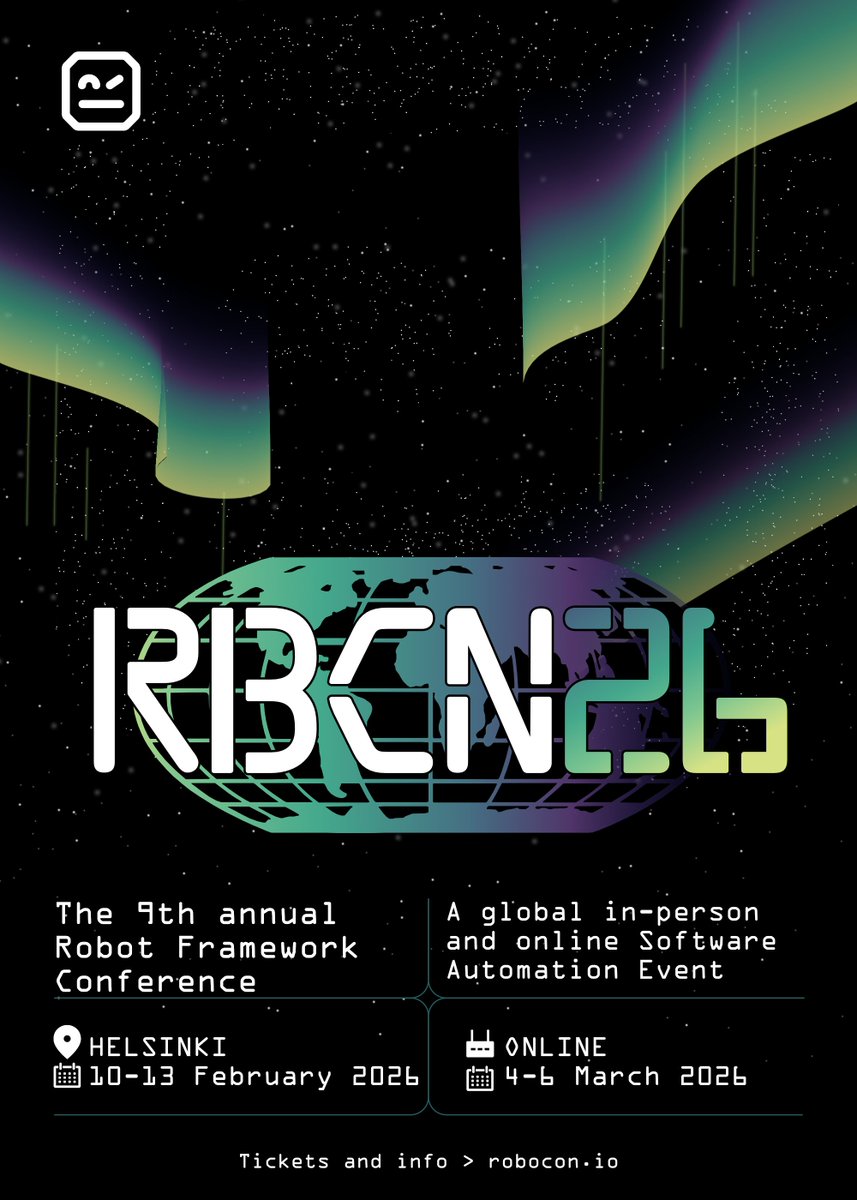 robotframework's tweet image. 🚀 On the road to #RoboCon2026!

Free webinar: Robot Framework Unleashed — From Core Capabilities to Scalable Business Adoption

📅 Sept 17, 2025 — 09:00 GMT (EMEA-friendly)
🔗 testguild.com/webinar-robot-…

#RobotFramework #Webinar #Online