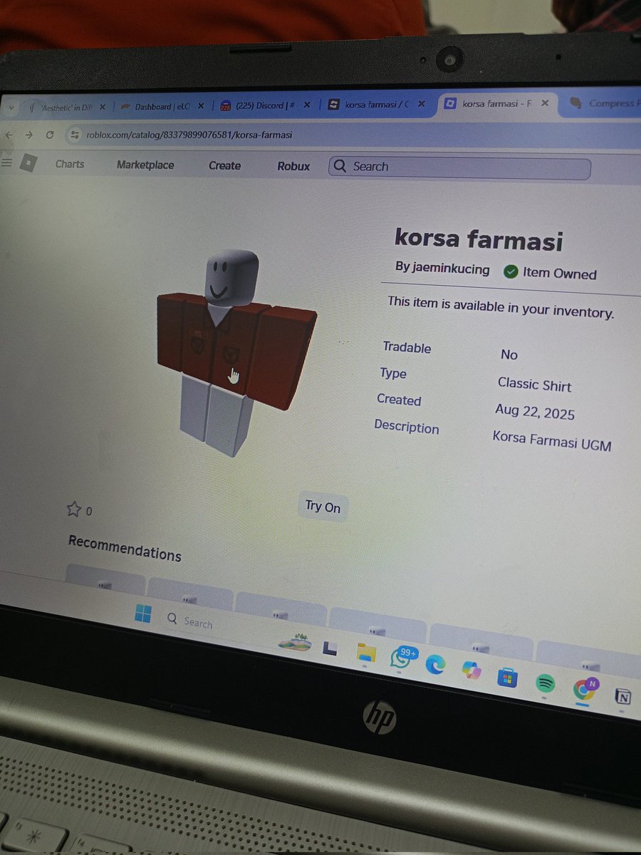 naytrium's tweet photo. GUYS I MADE KORSA FARMASI ON ROBLOX https://t.co/16mvTIxZSb